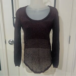 Rock & Republic Black and Red Metallic Knit Sweater